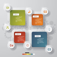 4 steps chart template/graphic or website layout.