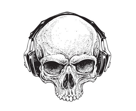 Skull with Headphones