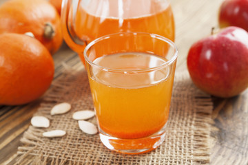 Juice of apples and pumpkins