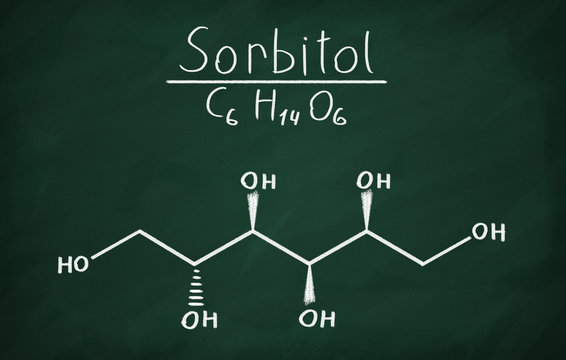 Chemical formula of Sorbitol on a blackboard