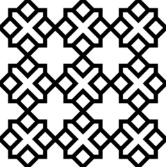 Fototapeta na wymiar Black and white geometric seamless pattern in arabic stylish.