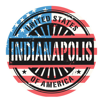 Stamp with the text United States of America, Indianapolis