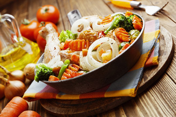 Roasted chicken with vegetables
