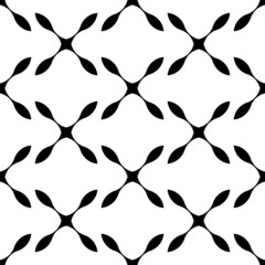 Black and white geometric seamless pattern, abstract background.