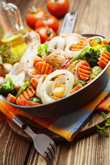 Roasted chicken with vegetables