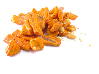japanese rice cracker on white background