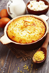 Casserole with millet and curd