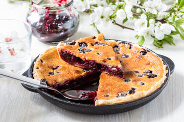 Homemade berry custard tart