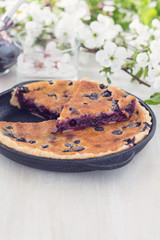 Homemade berry custard tart