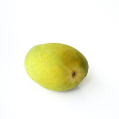 Fresh Green Mango on White Background