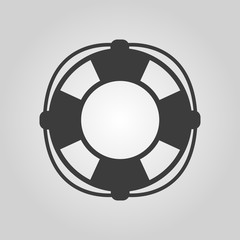 The lifebuoy icon. Lifebelt symbol. Flat