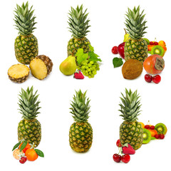 isolated images of pineapples
