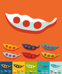 Flat design. pea pod