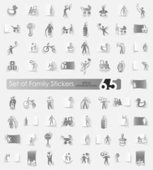 Set of family stickers