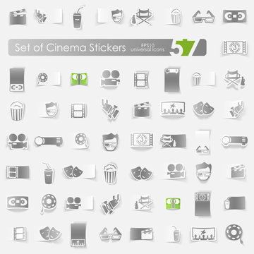 Set of cinema stickers