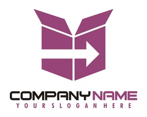 box cardboard purple logo image vector