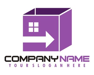 box cardboard purple logo image vector
