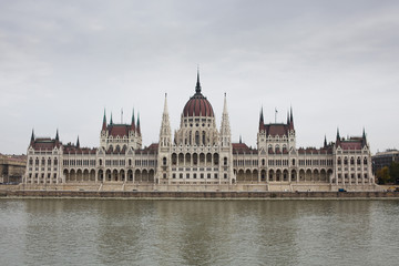 Fototapeta na wymiar The building of the Hungarian Parliament, Budapest