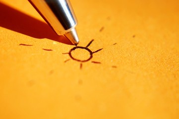 sonne mit Kugelschreiber