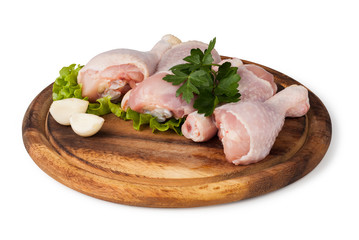 Pieces of raw chicken meat