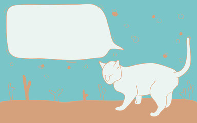 Cat Cartoon With Textbox