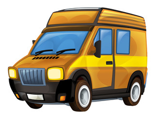 Cartoon vehicle - delivery truck - illustration
