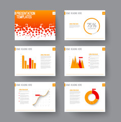 Presentation slides with infographic elements