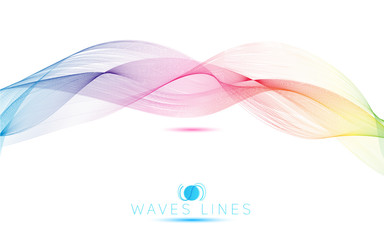 rainbow waves colorful gradient light blend line bright  vector