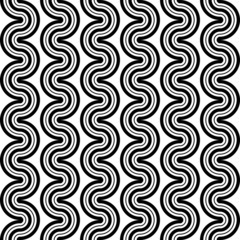 Design seamless monochrome waving geometric pattern