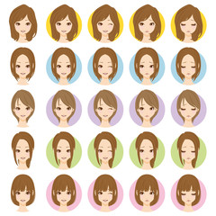 女性　顔　アイコン