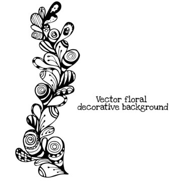 Vector floral decorative ethnic background. doodle elements.