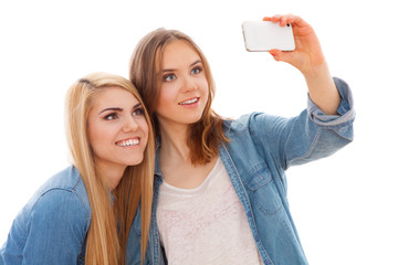 Two female friends making a selfie
