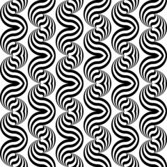 Design seamless monochrome waving geometric pattern