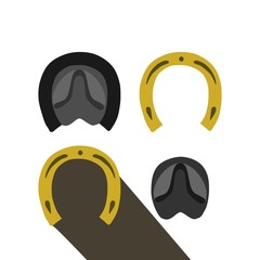 Footprints of horse and horseshoe icon