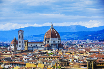 Fototapeta premium Florence, Italy - view of the city and Cathedral Santa Maria del