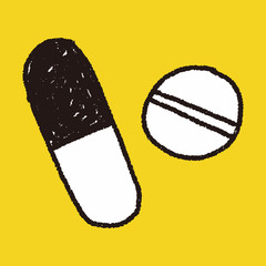 Pills doodle drawing
