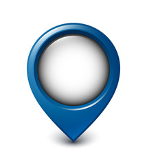 Map pointer icon on white background