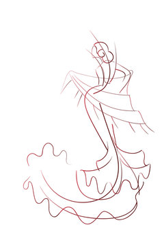 Gesture drawing flamenco dancer expressive pose