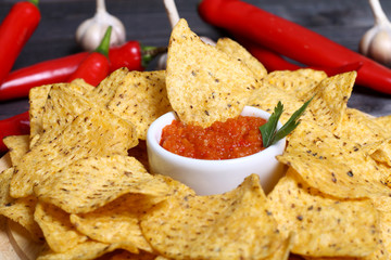 Mexican hot nachos  and chili