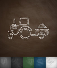 tractor with trailer icon