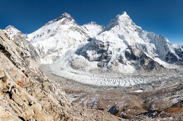 View of Mount Everest, Lhotse and Nuptse