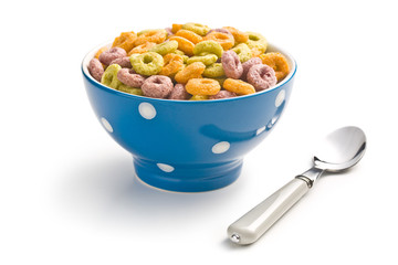colorful cereal rings in bowl