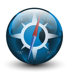 Stylized compass icon. Vector illustration