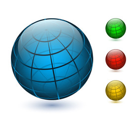 Colored vector globes icons