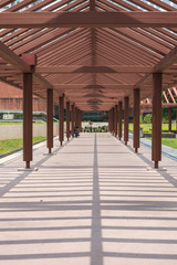 wooden corridor structure