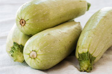 zucchini close up on white background