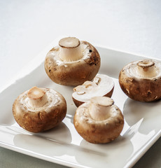 Fresh brown mushrooms