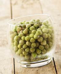 fresh frozen peas in bowl