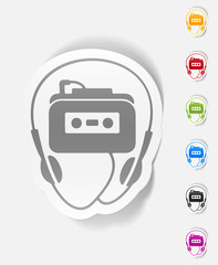 realistic design element. music player