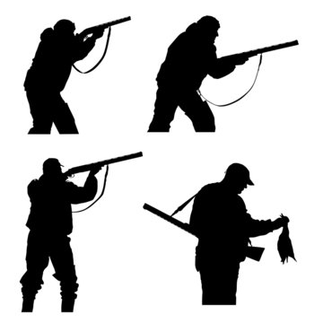 silhouettes of hunters